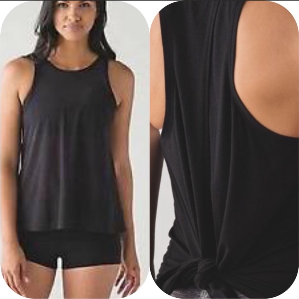 Black lululemon open back tank top